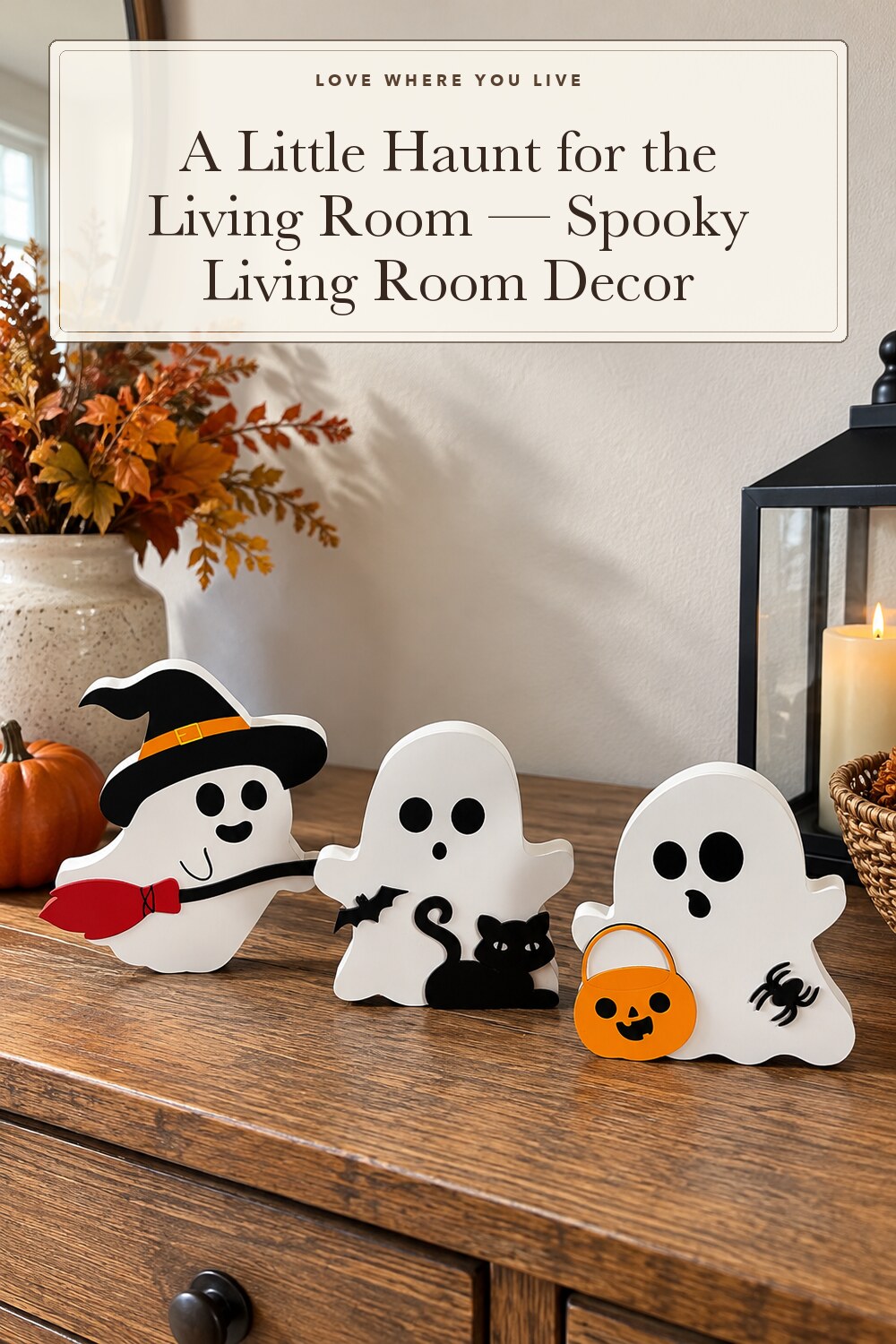 COCHIE 3 Cute Ghost Halloween Decorations Indoor Set Ghosts Table Sign; styling inspiration