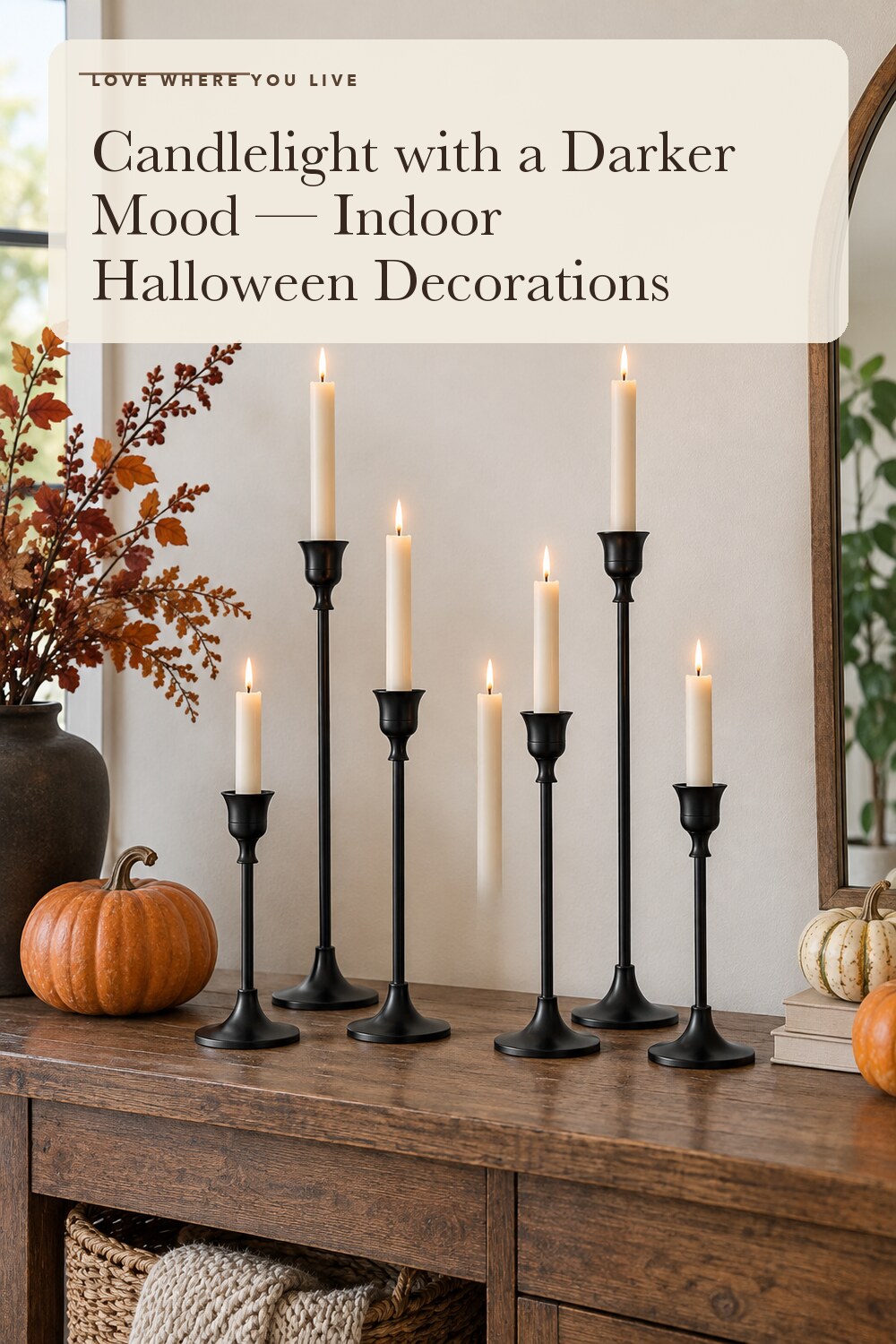 BEZURA Black Taper Candle Holders Set of 6,Aluminum Alloy Candlestick Holders for Candlesticks Vintage Metal Candle Stick Candle Holder for Fireplace Party Dining Home; styling inspiration
