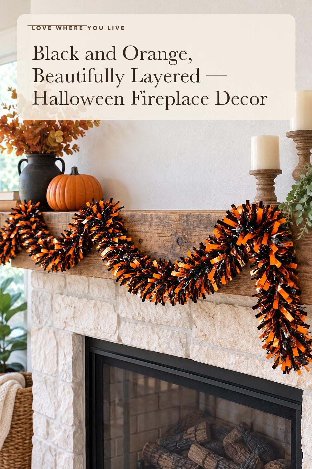 Halloween Decorations, 50FT Halloween Tinsel Garland; styling inspiration