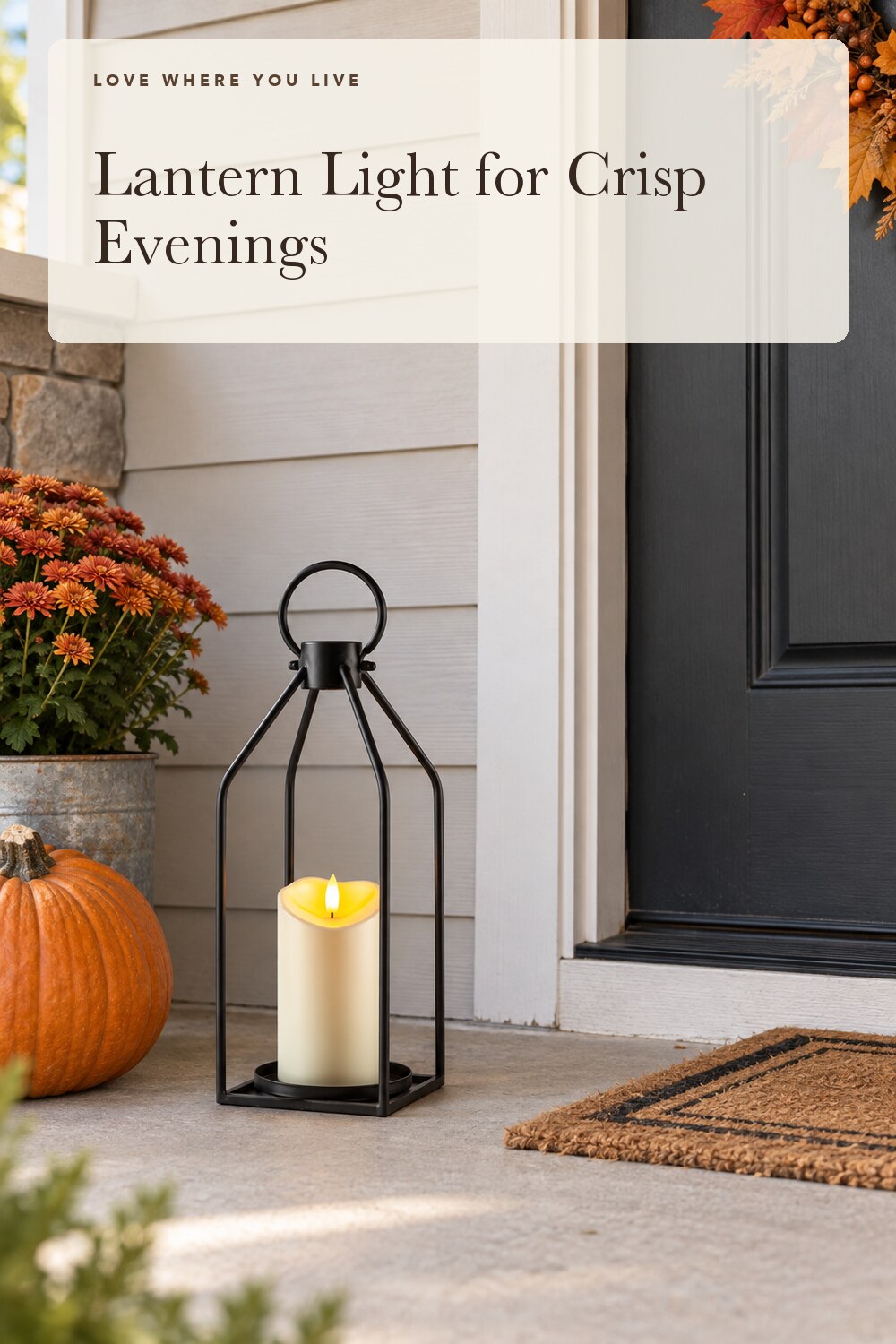 Homemory Modern Farmhouse Black Metal Lanterns 2PCS with Flameless Candle; styling inspiration