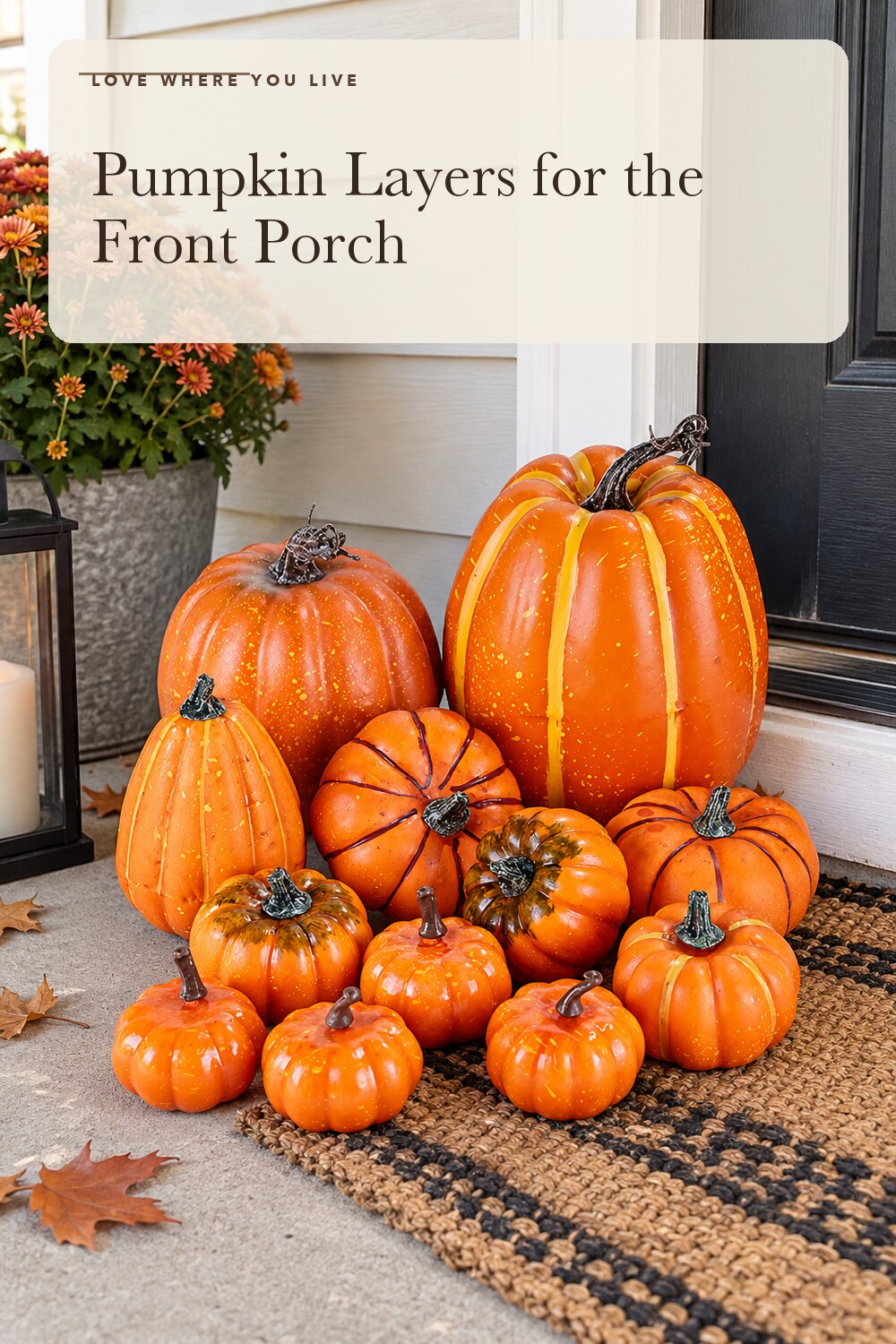 Artmag Package of 12 Pcs Assorted Sizes Artificial Fake Orange Pumpkins Large Faux Harvest Pumpkins for Fall Thanksgiving Halloween Seasonal Holiday Decor Decoration; styling inspiration