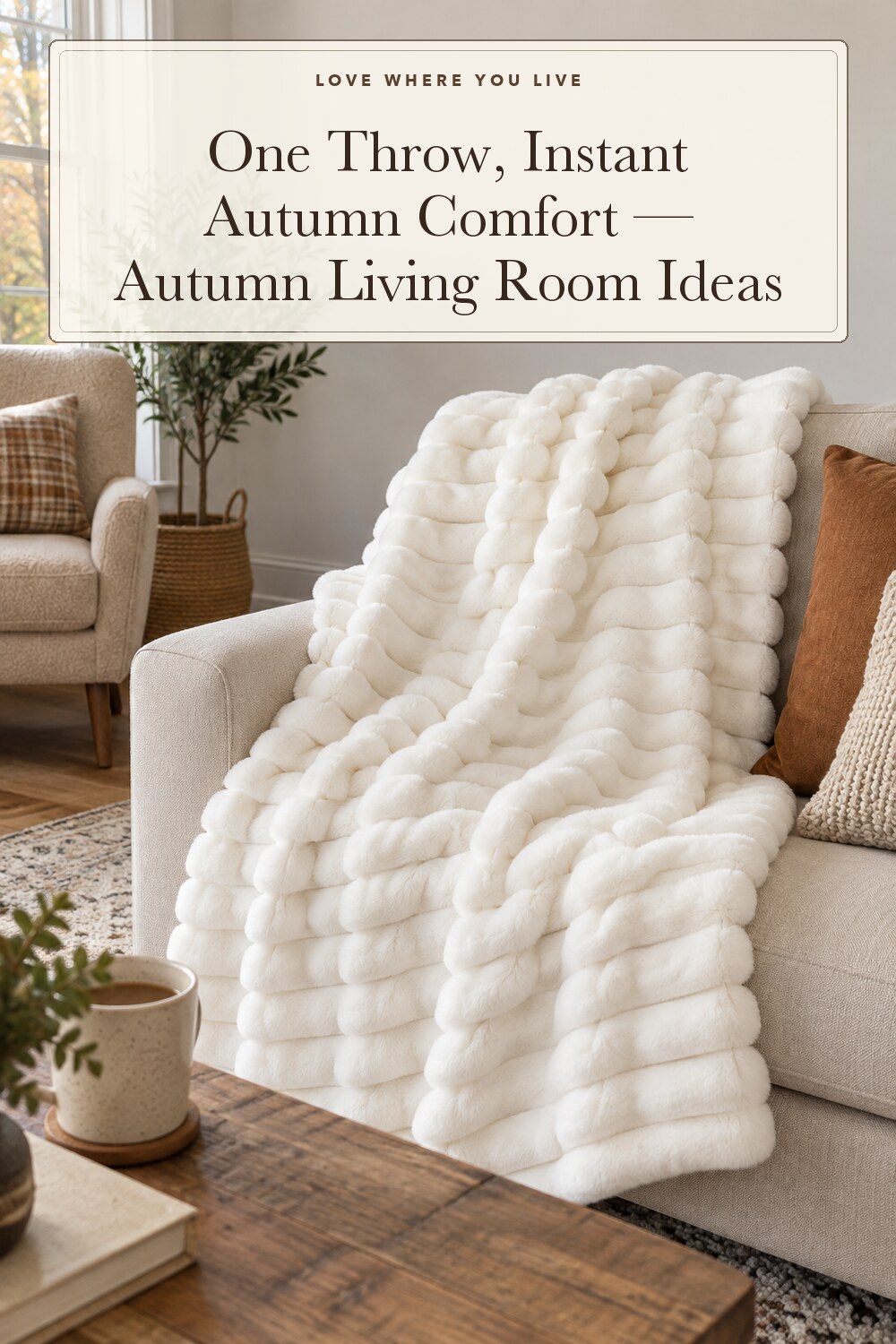 Bedsure GentleSoft White Throw Blanket for Couch - Halloween Decorations for Fall Home Living Room Decor, Cozy Fleece Blanket, Christmas Birthday Gifts for Women Mom Her Girls, Off White, 50x60 in; styling inspiration