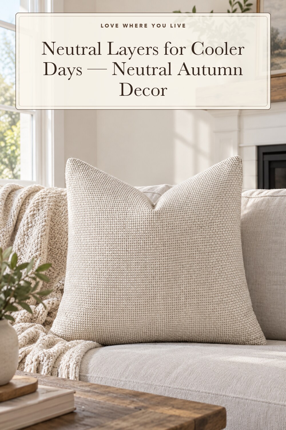 MIULEE Decorative Couch Throw Pillow Covers 18x18 Inch Neutral Beige 2 Pack; styling inspiration
