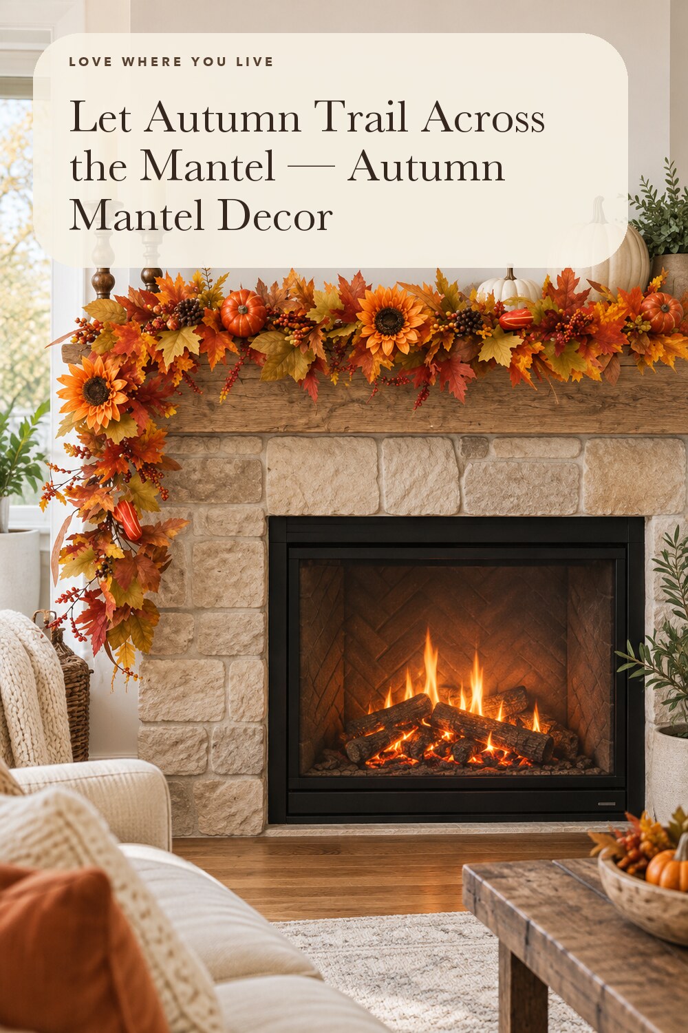 Fall Garland for Mantle, Thanksgiving Autumn Leaves Garlands for Decoration; styling inspiration