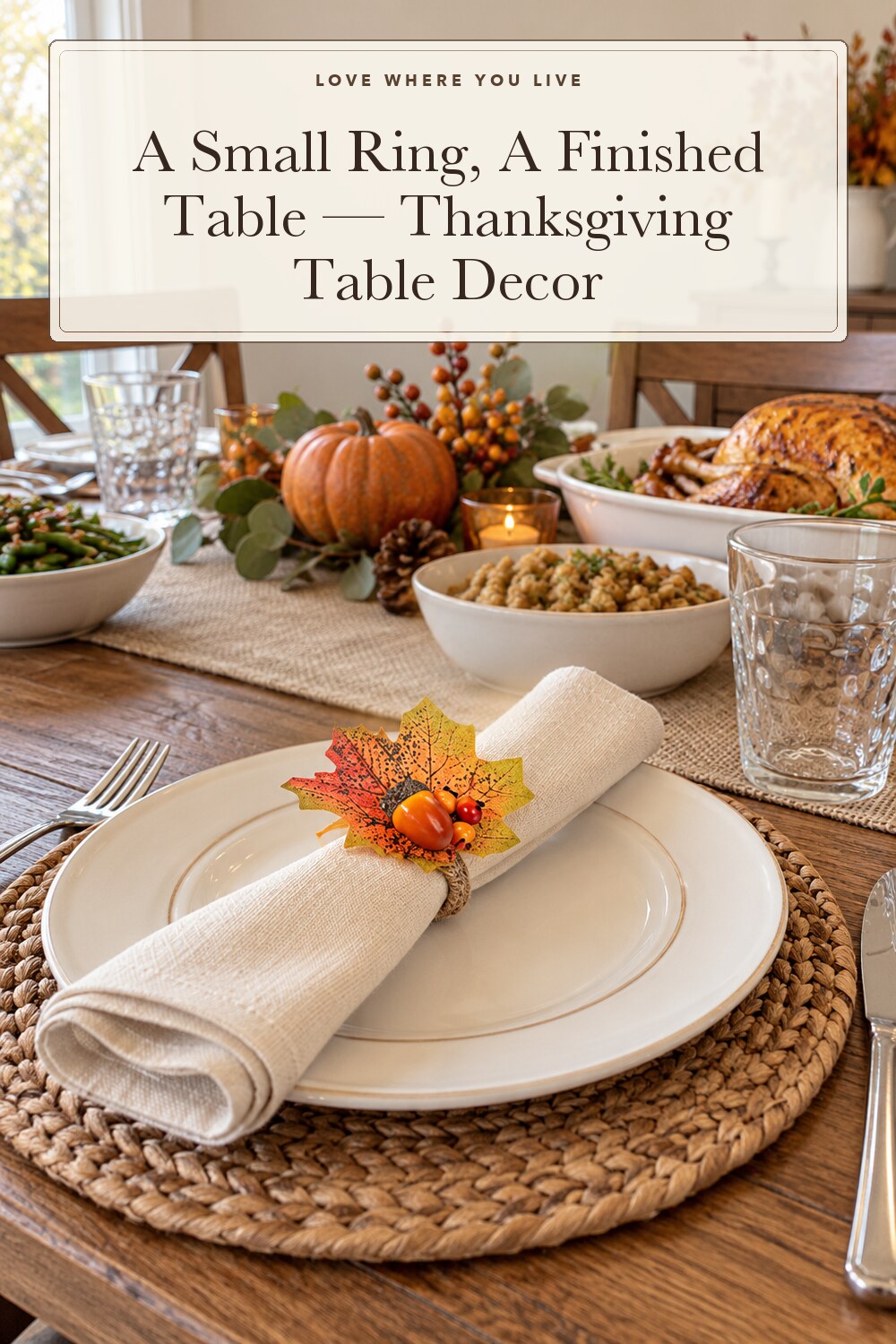 Alphatool Fall Thanksgiving Napkin Rings Set of 12; styling inspiration