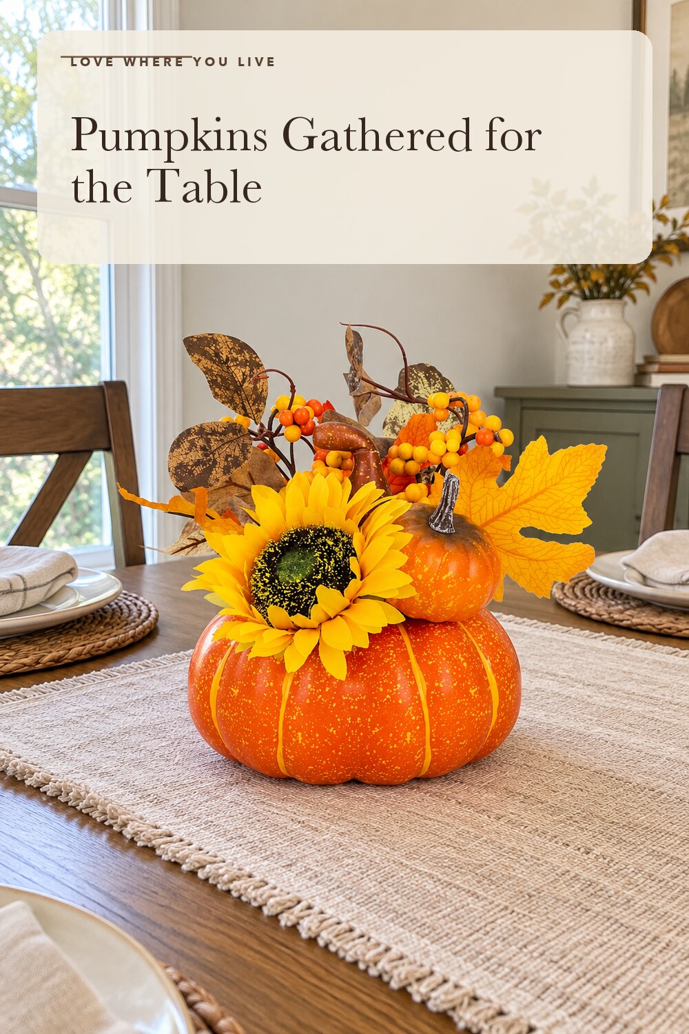 DomeStar Pumpkin Decor, Fall Centerpieces for Tables, Artificial Pumpkins; styling inspiration