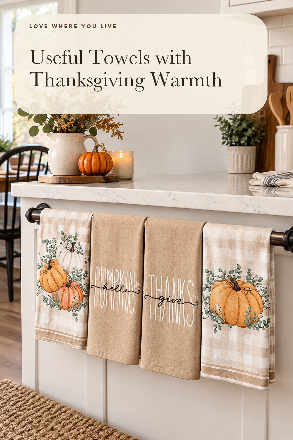 Artoid Mode Orange Hello Pumpkin Fall Kitchen Towels Set of 4 18x26 Inch; styling inspiration
