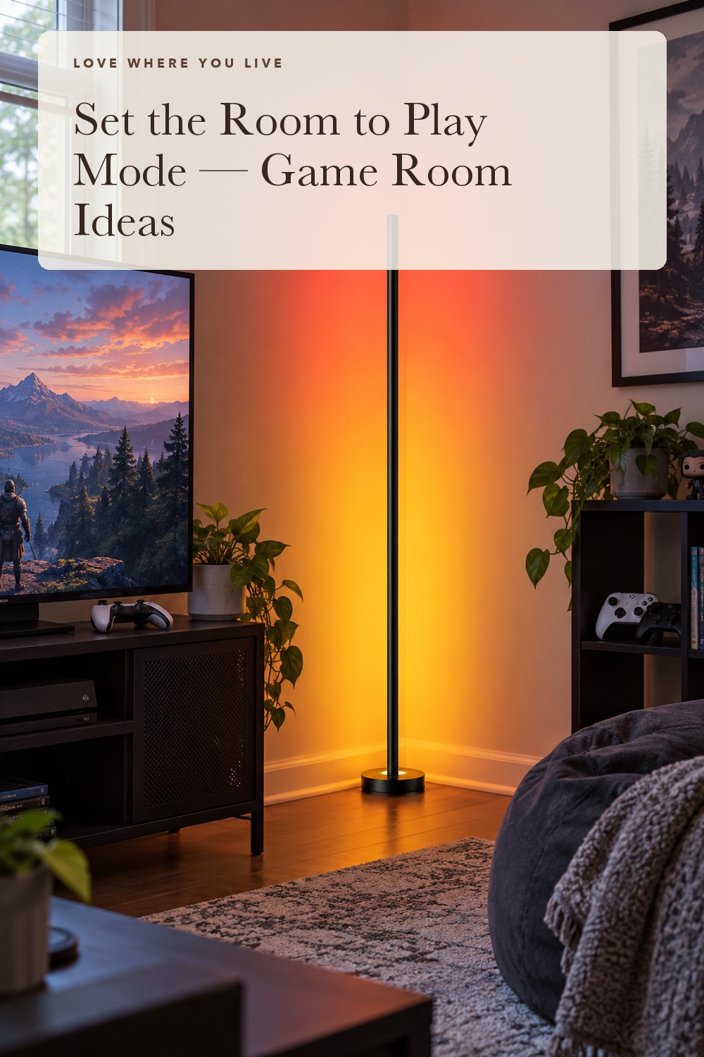 OIYN Smart RGBICW LED Corner Floor Lamp - 16 Million DIY Colors, 68+ Scenes, Music Sync, App & Remote Control, Color-Changing Ambient Lighting for Living Rooms, Bedrooms, and Gaming Rooms; styling inspiration