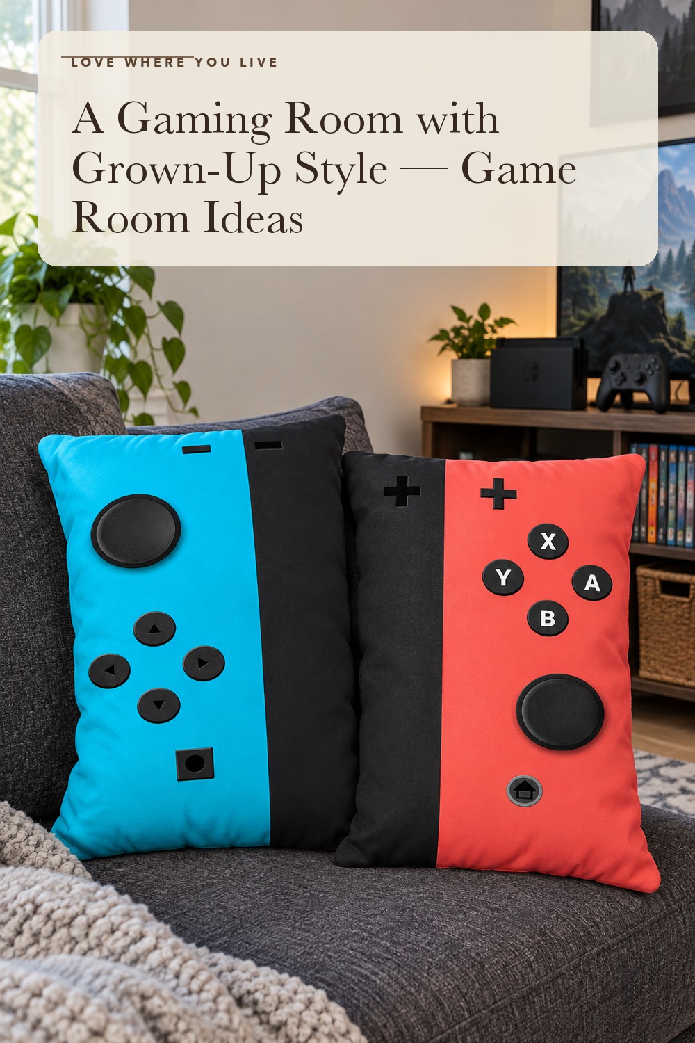 Undergo A Set of 2 Throw Pillow Cases- Gamer Gifts for Teen Boys - Soft Gaming Throw Pillow Cases Cushion Covers for Living Room Bedroom Game Room Decor 12 x 20 inches; styling inspiration