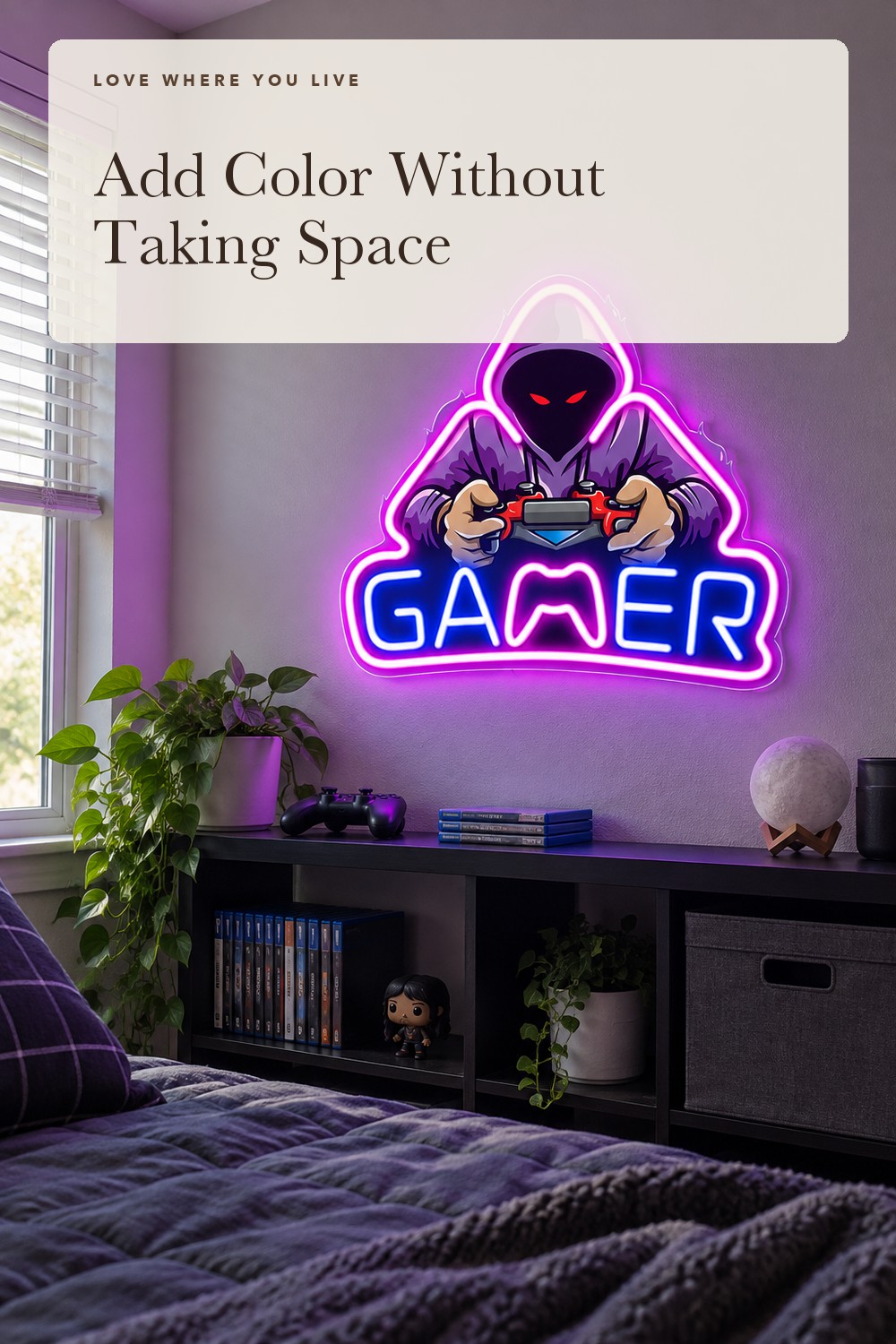 Kavaas Gamer Neon Sign, UV Printed Gaming Neon Sign for Gamer Room Decor - LED Video Game Neon Lights for Bedroom Boys, Gaming Wall decor - Best Gamer Gifts for Teenage Boys, Christmas; styling inspiration