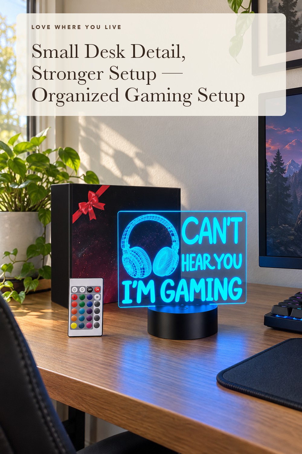Polemera Cant Hear You Im Gaming Night Light, Cool Gamer Gifts for Boys Men; styling inspiration