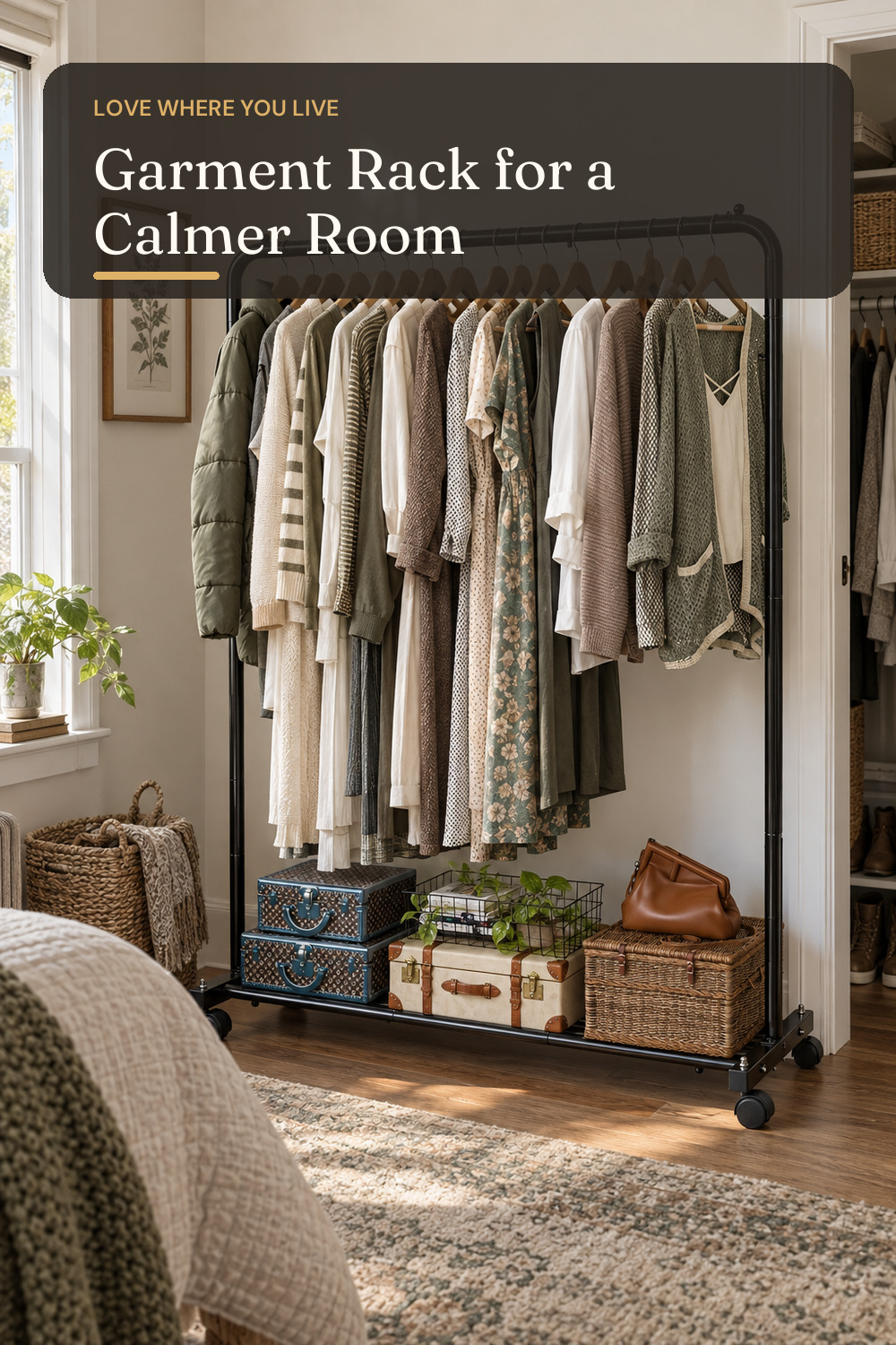 Simple Trending Clothing Rack, Portable Garment Rack, Clothes Rack, Black; styling inspiration