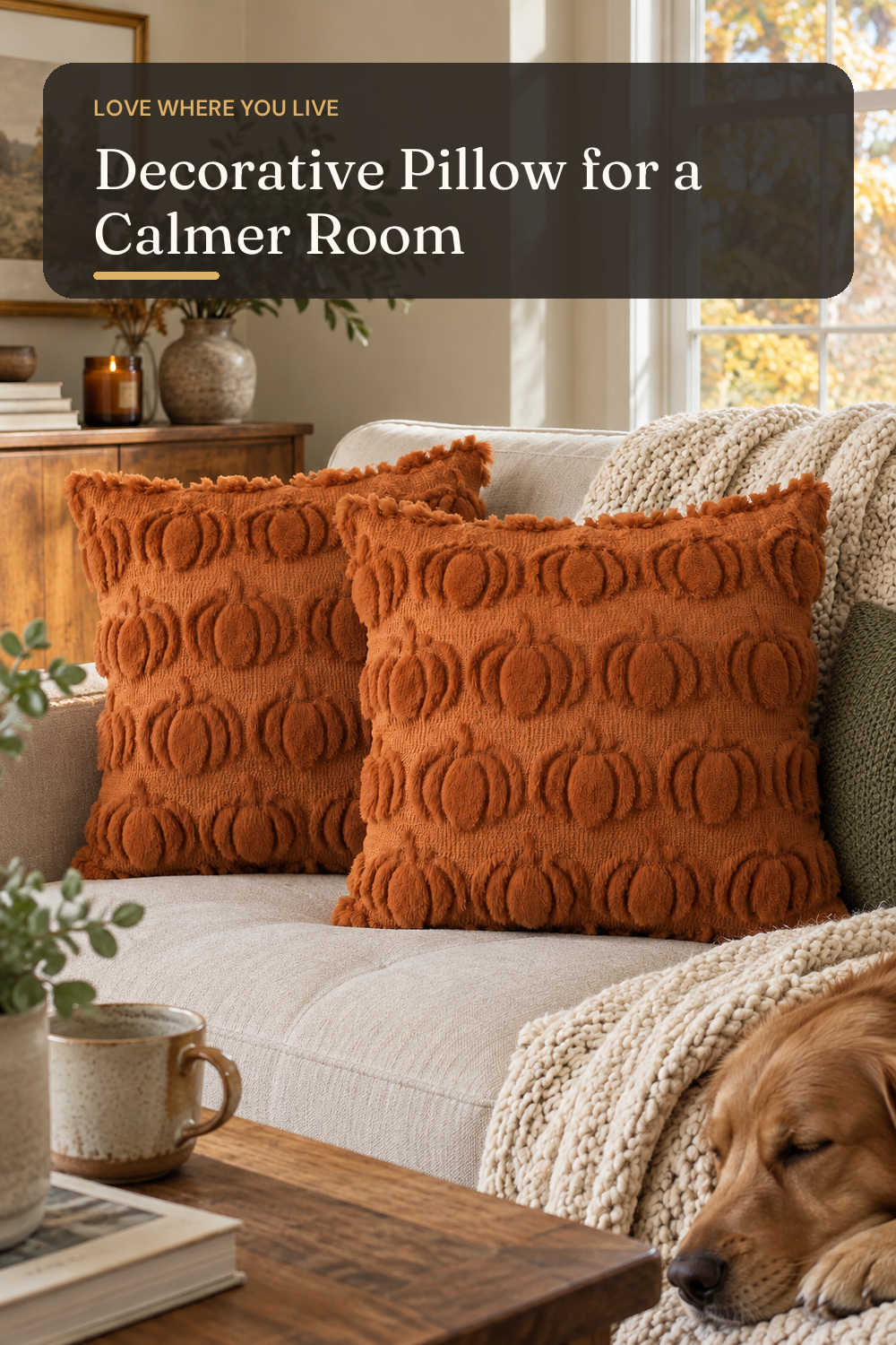 AVOIN colorlife Caramel Fall Pumpkin Throw Pillow Covers 18x18 Inch; styling inspiration