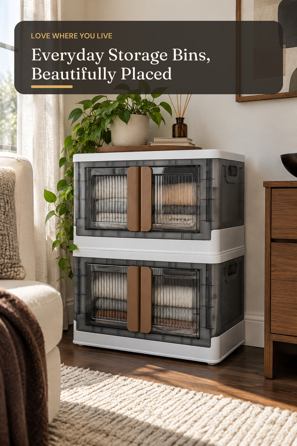 Storage Bin, Foldable Cabinet, 8.4 Gals (32L) Each One; styling inspiration