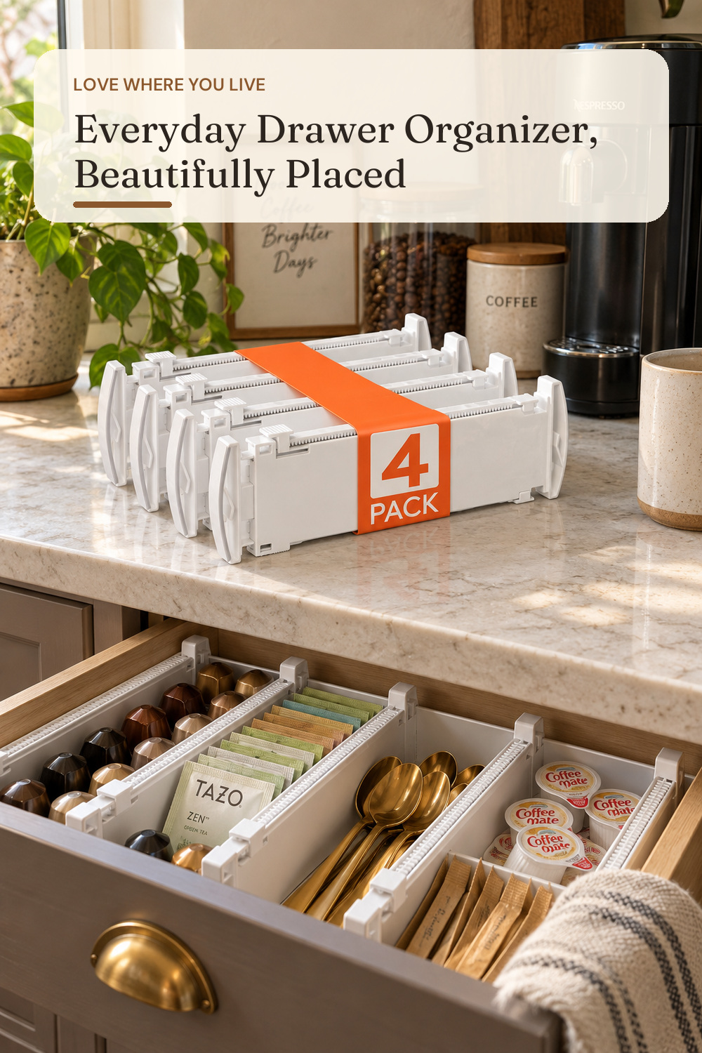 Lifewit 3.2" High Drawer Dividers for Clothes, Adjustable Drawer Organizers; styling inspiration