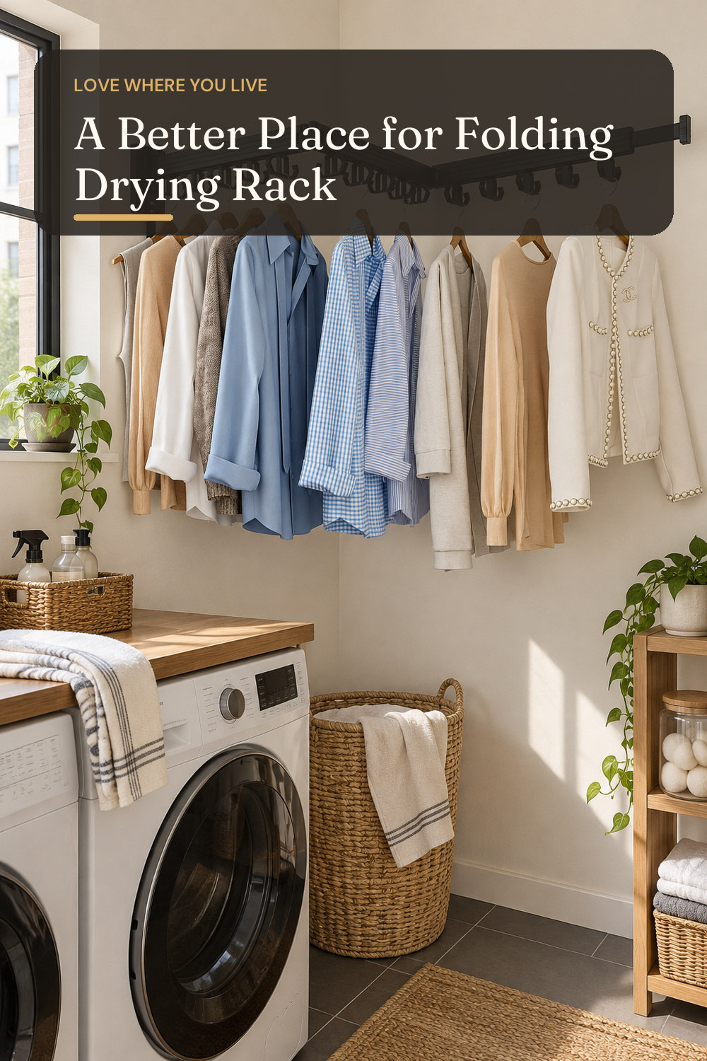 Kelisiting Clothes Drying Rack, Wall Mounted Laundry Drying Rack, Upgrade 3-Fold Foldable Collapsible Retractable Clothing Drying Rack with 12 Dual Hooks Organization for Laundry Room Indoor- Black; styling inspiration