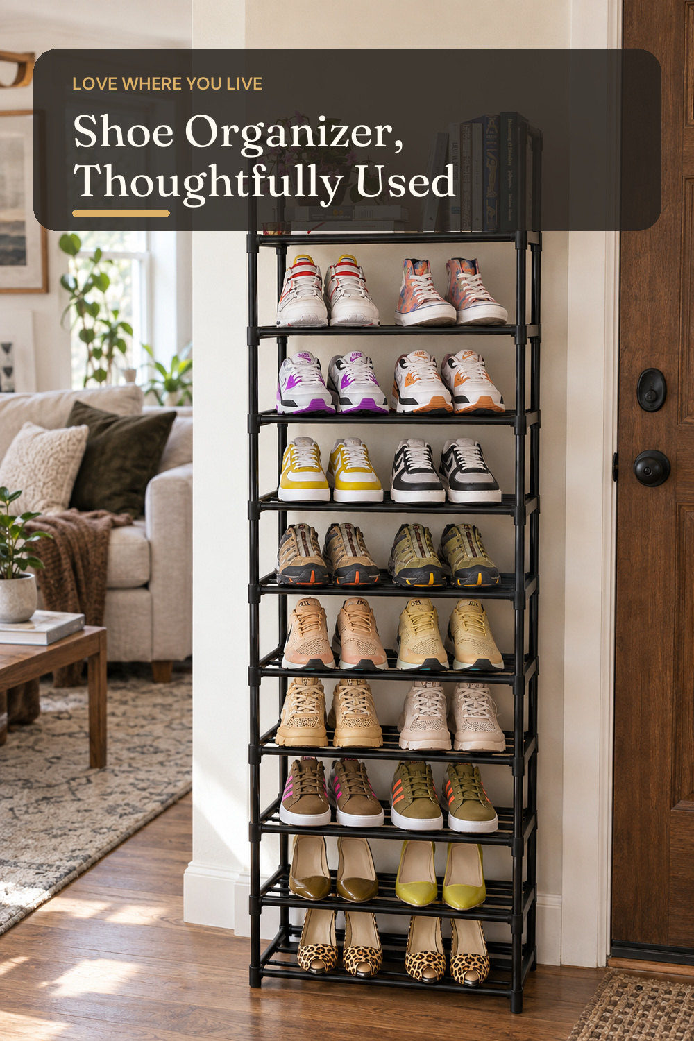 OYREL Shoe Rack - Sturdy Metal Shoes Storage Organizer for Closet, Entryway; styling inspiration