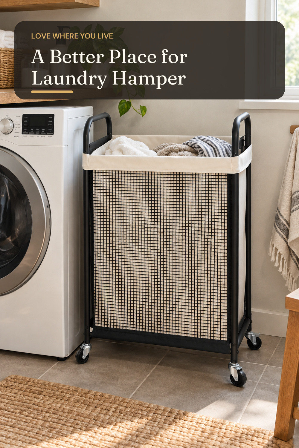 STO STO Laundry Hamper, 90L Rolling Laundry Sorter Cart with Removable and Washable Liner Bag, Clothes Hamper with Wheels and Metal Handle for Laundry Room and Bedroom; styling inspiration