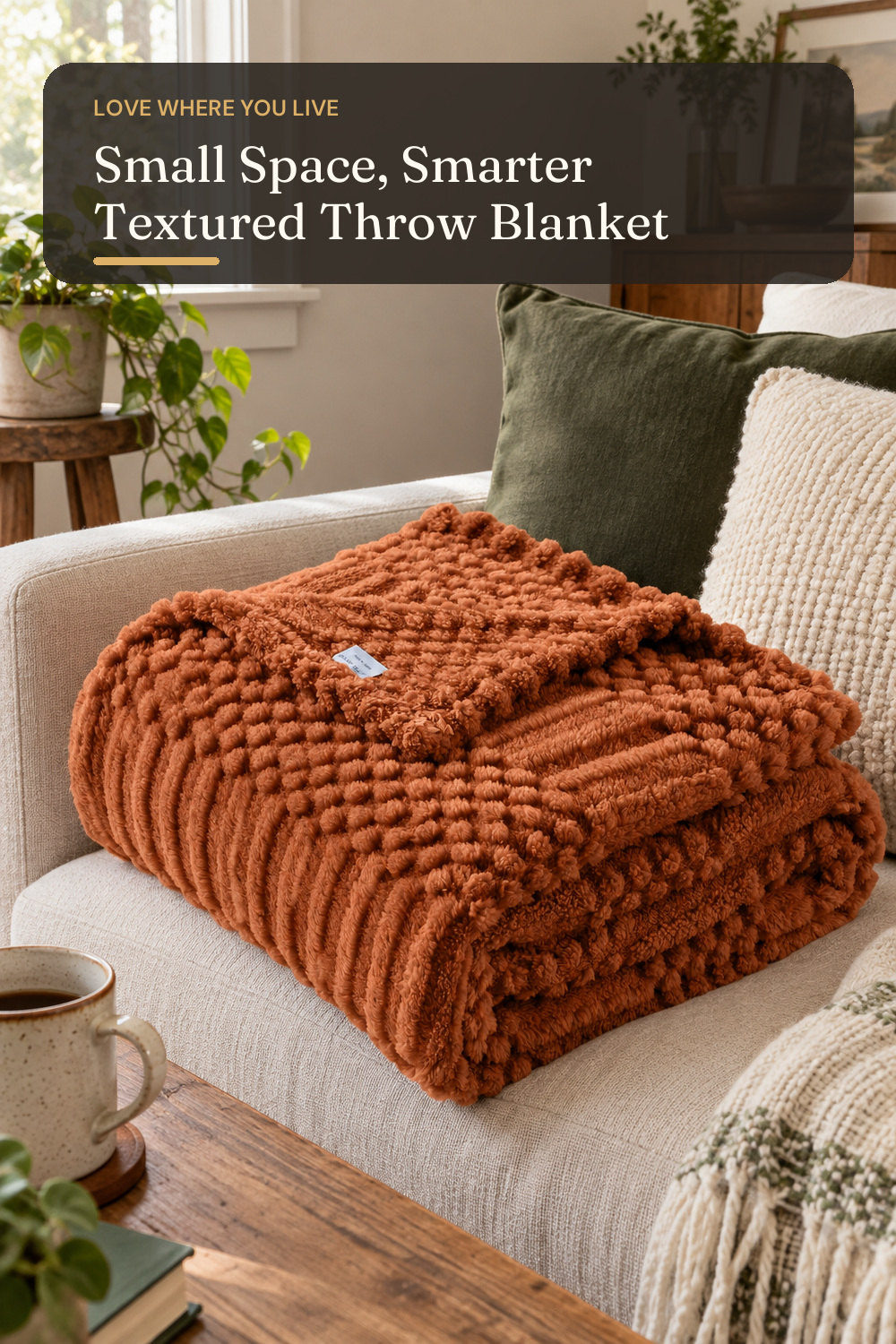 Rust Throw Blanket - Soft & Fluffy Fleece, Cute & Aesthetic, Perfect for Sofa, Couch, Chair, Bed, Living Room & Bedroom, All-Season Use, Plush & Cozy Decorative Blanket; styling inspiration