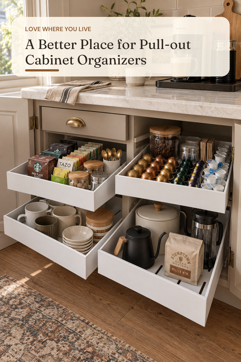 PAKETA 4 Pack Expandable Pull Out Cabinet Organizer,21" Deep; styling inspiration