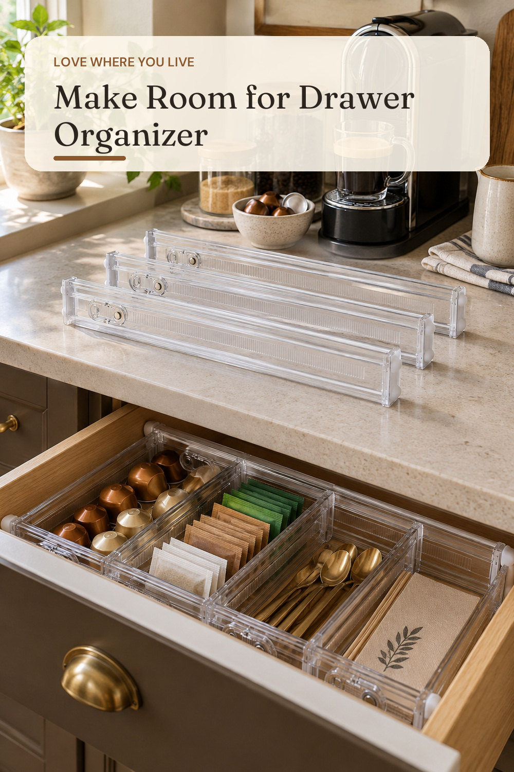 Vtopmart 2.36" Short Upgrade Drawer Dividers 12.8"-22.3" Expandable 8 Pack; styling inspiration
