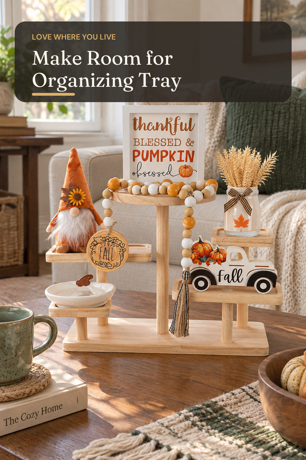 Fall Decorations for Home 6PCS Fall Thanksgiving Tiered Tray Decor Set; styling inspiration