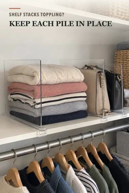 Closet Shelf Dividers for Sweater Storage and Closet Organization