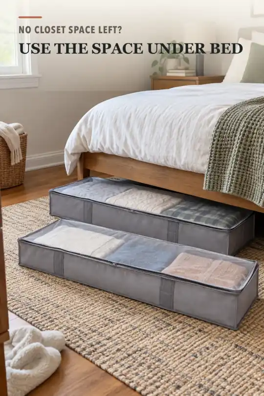 Under Bed Storage Bags for Clothes, Blankets, and Bedding Storage