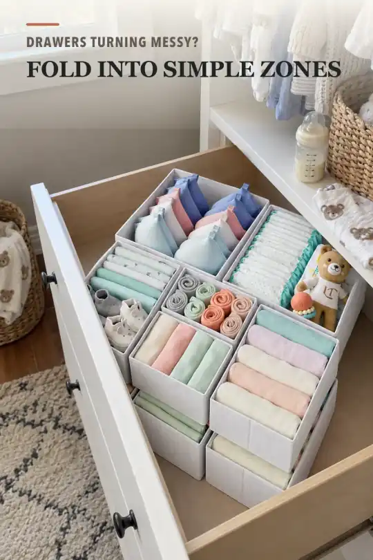 Clothes Drawer Organizer for Bedroom and Nursery Storage