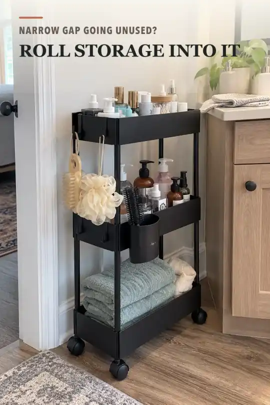 Slim Rolling Cart for Small Space and Bathroom Storage Ideas