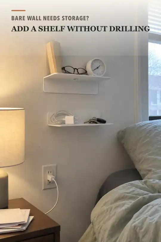 No Drill Floating Shelves for Renter Friendly Wall Storage Ideas