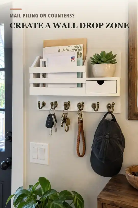 Wall Mail Organizer for Entryway Mail and Key Storage Ideas