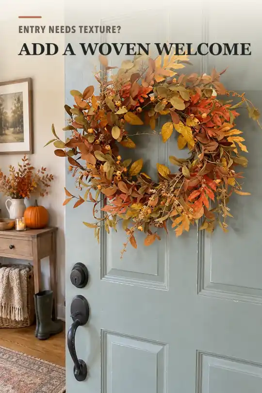 Fall Wreath for Front Door and Seasonal Fall Decor Ideas