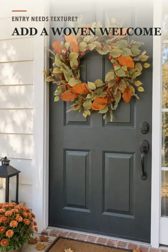 Fall Wreath with Eucalyptus for Front Door and Autumn Decor Ideas