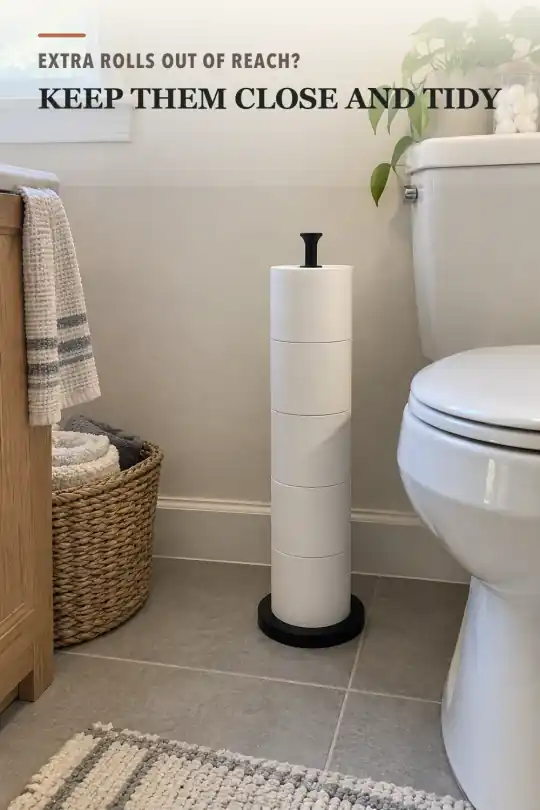 Toilet Paper Holder Stand with Storage for Extra Bathroom Rolls