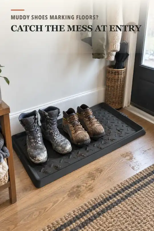 Entryway Boot Tray for Wet Shoes and Mudroom Storage Ideas