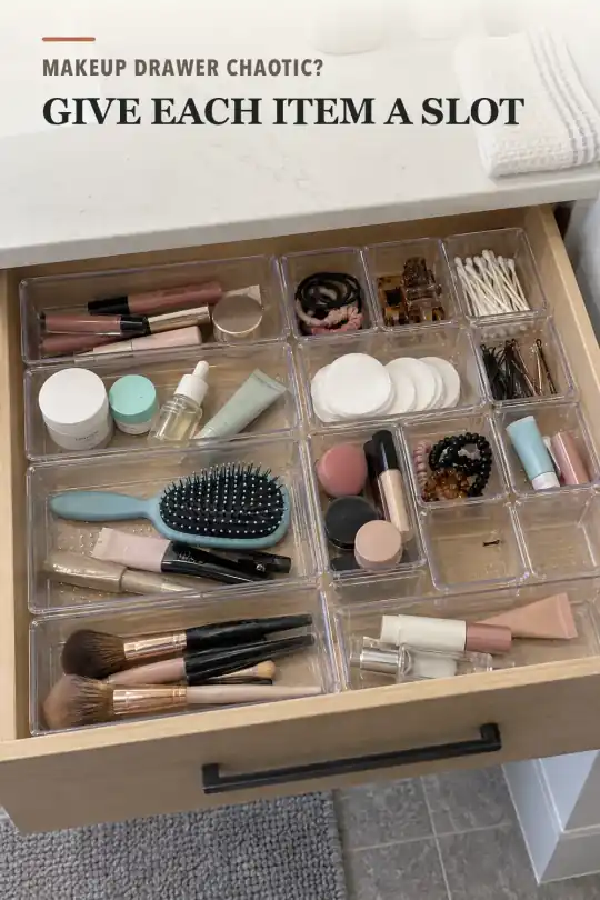 Vanity Drawer Organizer for Makeup and Bathroom Organization Ideas