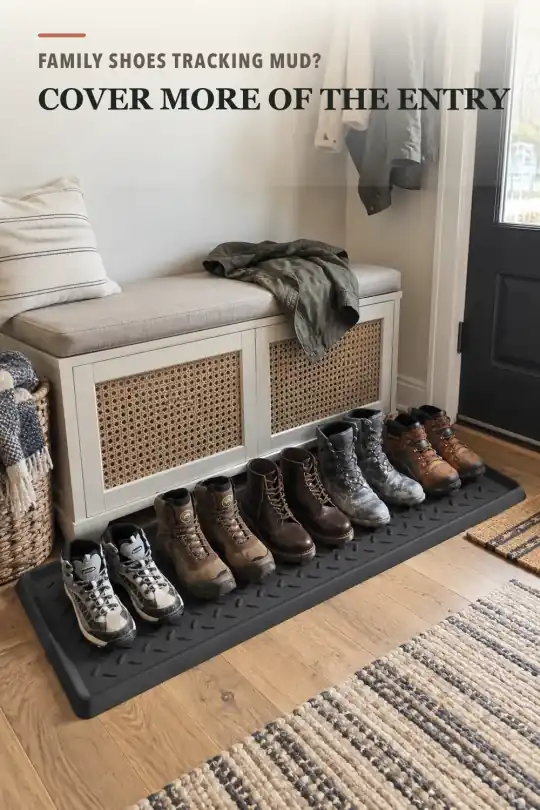 Entryway Boot Tray for Muddy Shoes and Hallway Floor Storage Ideas
