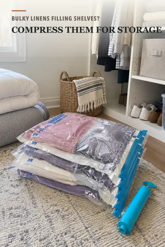 Vacuum Storage Bags for Bedding, Blankets, and Closet Storage Ideas