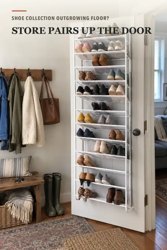 Over-Door Shoe Organizer for Entryway Shoe Storage Ideas