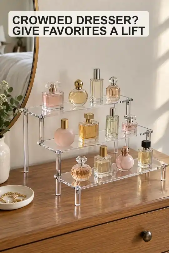Perfume Organizer Stand for a Clear, Easy-to-See Dresser Display