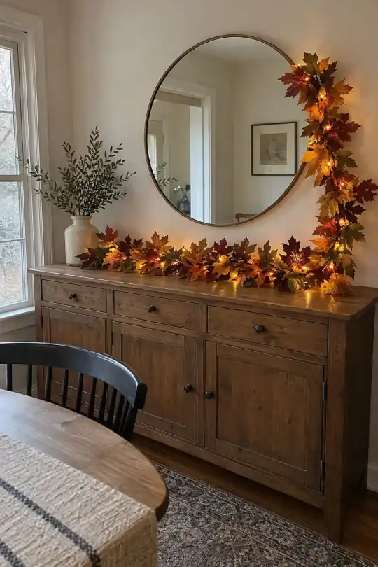 Waipfaru Lighted Fall Garland for Fall Porch Style