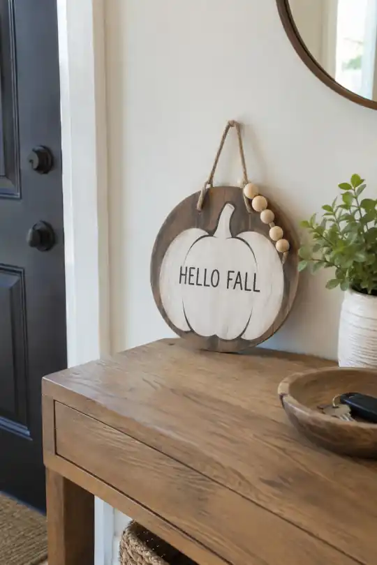 Idyllic Hello Fall Sign for Fall Porch Style