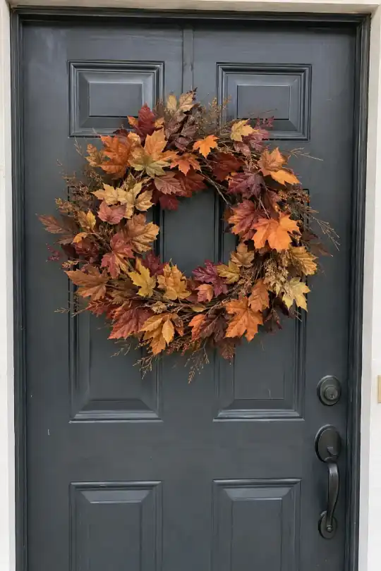 Artificial Fall Wreath for Fall Porch Style