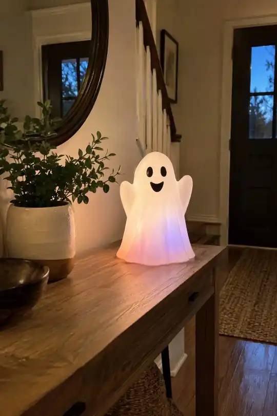 Light-Up Color-Changing Ghost, White, 14 in, Halloween by Way To Celebrate; styling illustration