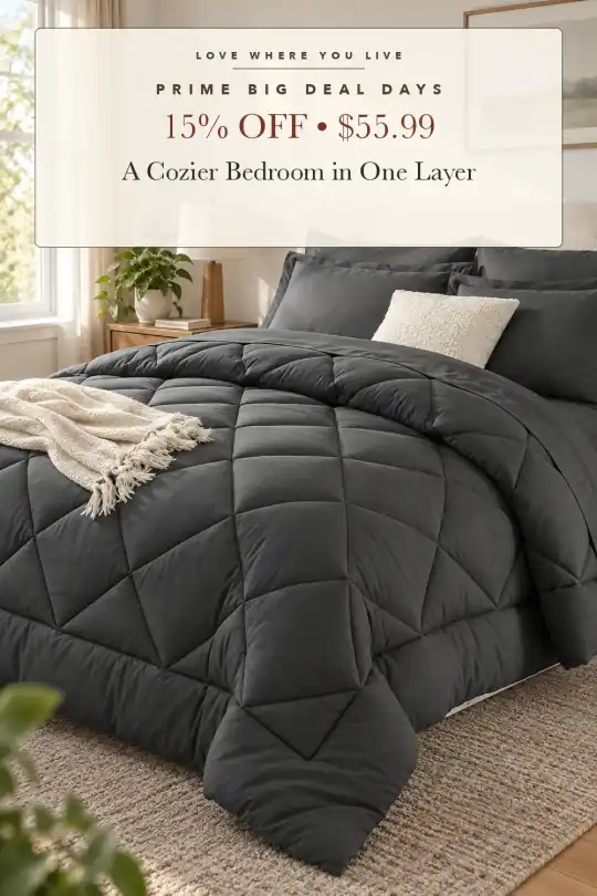 oversized comforter set; styling illustration