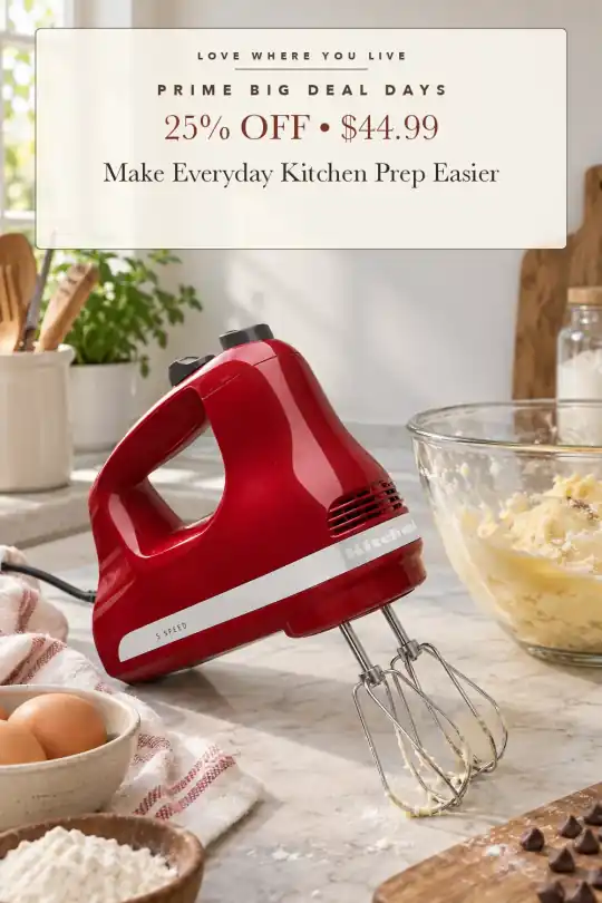 red hand mixer; styling illustration