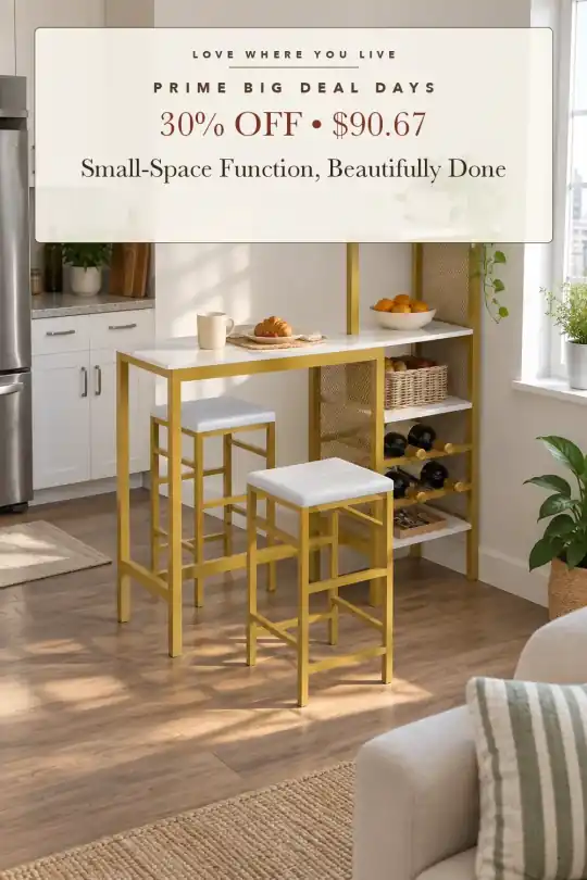 bar table and chairs; styling illustration