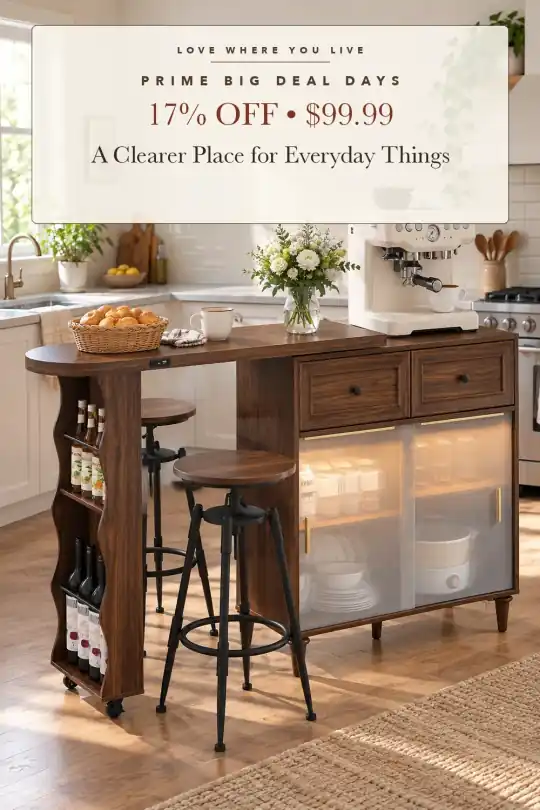 kitchen island with storage; styling illustration