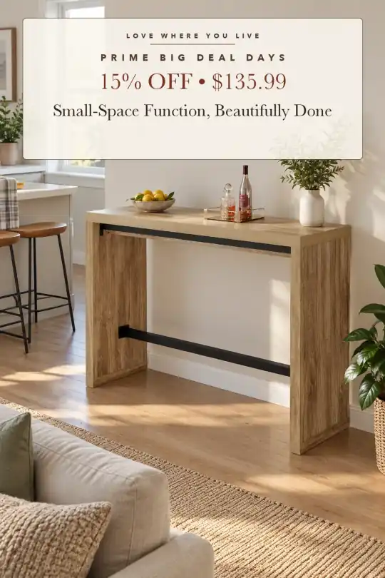 narrow bar table; styling illustration